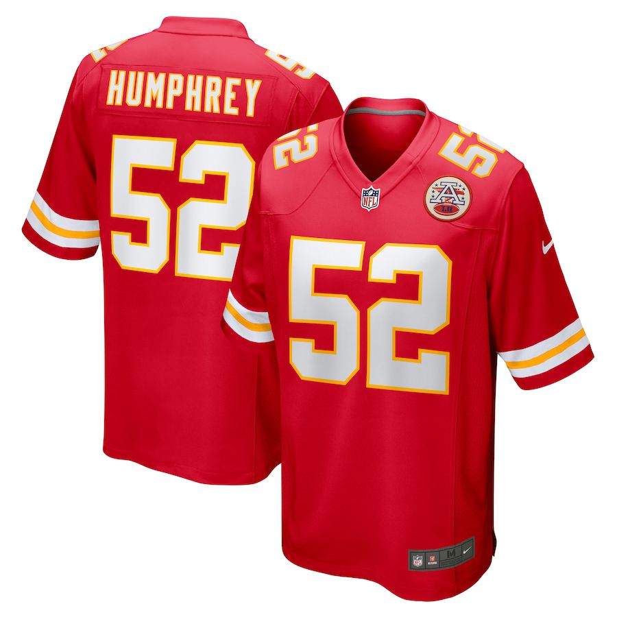 Men Kansas City Chiefs 52 Creed Humphrey Nike Red Game NFL Jersey